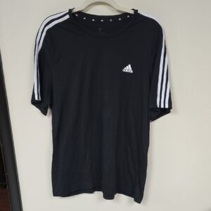 Adidas Men's Black Tee with White Accents